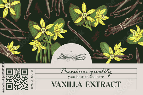 Vanilla vector label template in vintage style