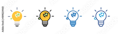 Business Idea icon set multiple style collection