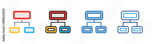 Process Flow icon set multiple style collection