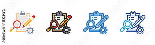 Audit Review icon set multiple style collection