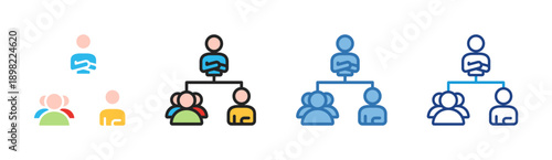 Team Leadership icon set multiple style collection