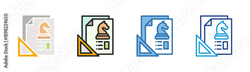 Financial Document icon set multiple style collection