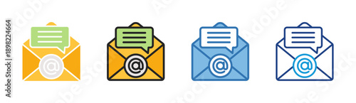 Secure Mail icon set multiple style collection