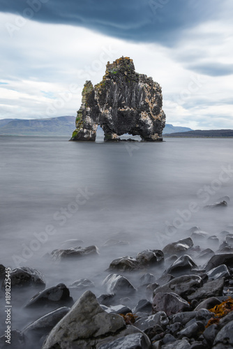 long exposure photo of hvitserkur, iceland