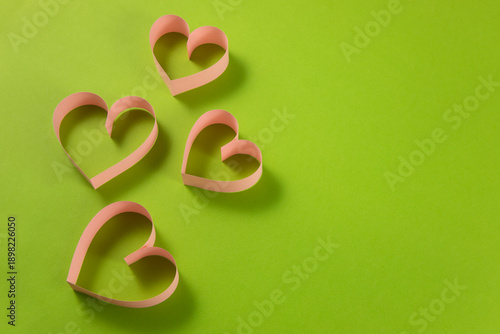 Composition for Valentine's Day with paper hearts