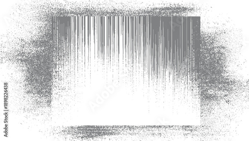 Gray textured frame with vertical lines and scattered dots on white background border