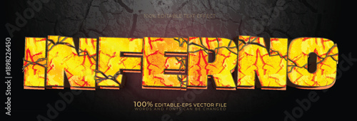 inferno fire editable text effect