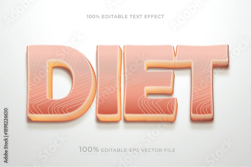 diet raw meat style diet text effect