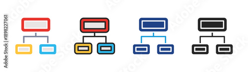 Process Flow icon set multiple style collection