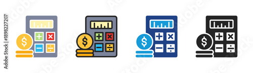 Financial Analysis icon set multiple style collection