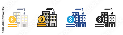 Corporate Finance icon set multiple style collection