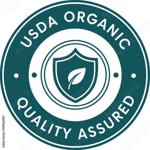 USDA Organic Certified Badge Vector – Quality Assured Eco Friendly Food Label Emblem Design