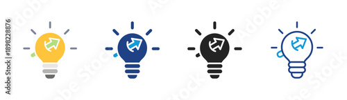 Business Idea icon set multiple style collection