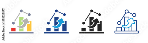 Data Analytics icon set multiple style collection