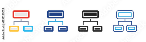 Process Flow icon set multiple style collection