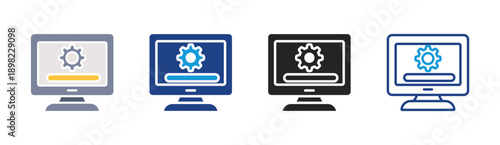 System Monitor icon set multiple style collection