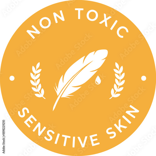 Non Toxic Sensitive Skin Badge Icon – Allergy Safe, Gentle Formula, Dermatologist Approved Label