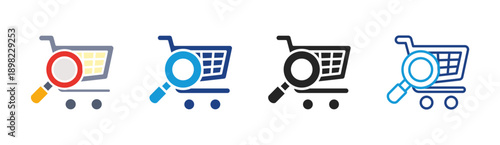 Online Shopping icon set multiple style collection