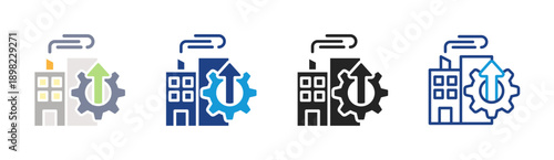 Business Growth icon set multiple style collection