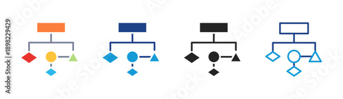Process Structure icon set multiple style collection