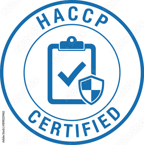 HACCP Certified Badge Icon for Food Safety Compliance and Quality Assurance Standards