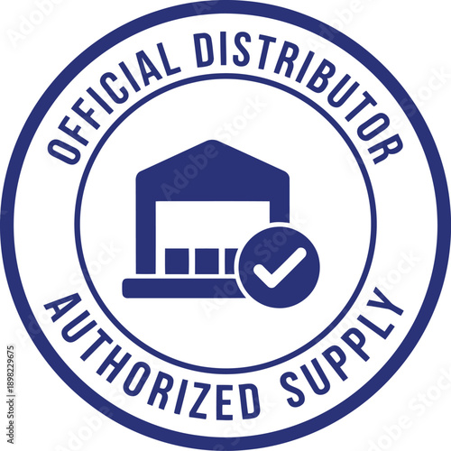 Official Distributor Authorized Supply Badge Vector – Certified Supplier Seal Icon for Business Trust