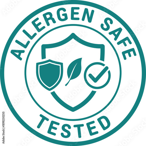 Allergen Safe Tested Badge Icon – Certified Allergy Free Product Label for Packaging and Marketing