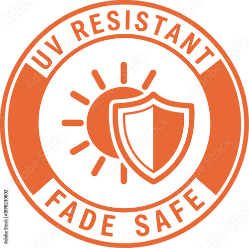 UV Resistant Fade Safe Icon Badge – Sun Protection Symbol for Outdoor Product Labels and Packaging