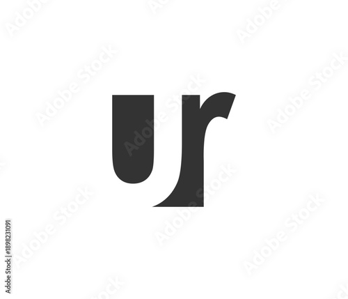UR creative geometric initial based modern and minimal logo. Letter u r trendy fonts.