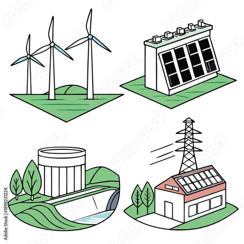 Renewable energy sources and sustainable infrastructure in harmony with nature