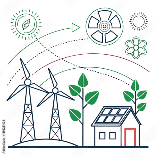 Sustainable energy sources powering a modern eco-friendly home