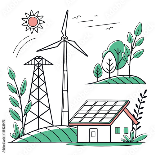 Harnessing renewable energy through wind and solar power for sustainable living