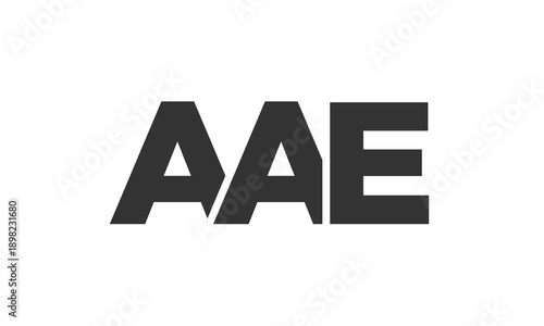 AAE logo design template with strong and modern bold text. Initial based vector logotype featuring simple and minimal typography. Trendy company identity.