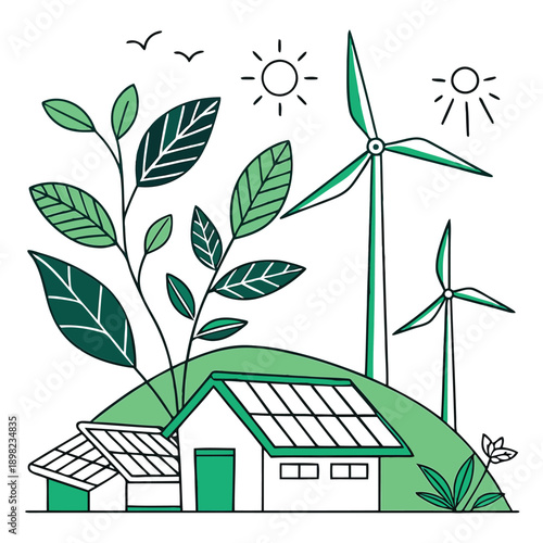 Sustainable farm utilizing renewable energy sources for eco-friendly agriculture