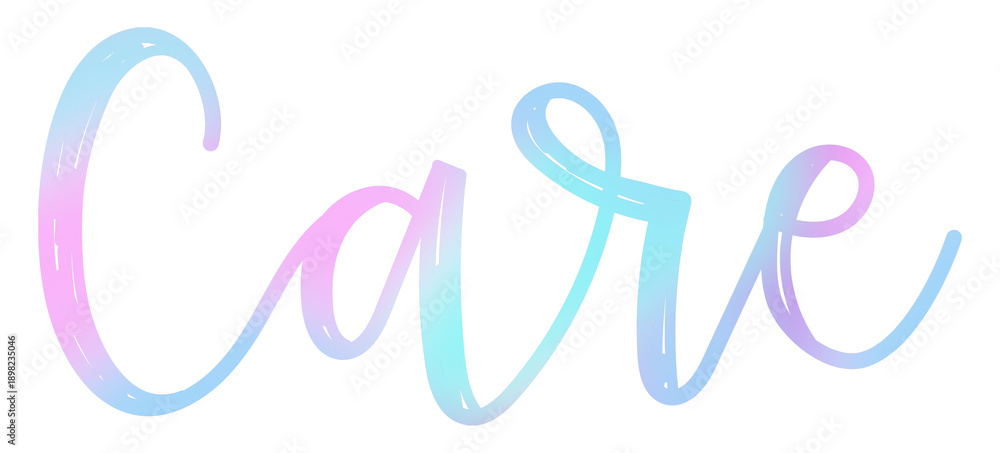 Fototapeta premium Care png word sticker typography, transparent background