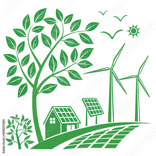 Harmony between renewable energy and sustainable agriculture in a green landscape