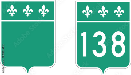 Quebec Canada Provincial Highway Road Marker Shield Vector