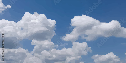Clouds and sky watercolor vector hand drawn vector illustration. Abstract blue winter watercolor background. Sky pattern with snow. Light blue watercolour paper texture background.