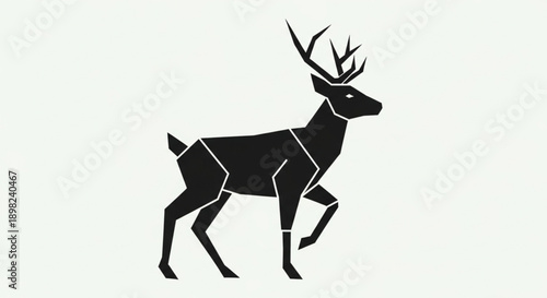 deer silhouette isolated on white