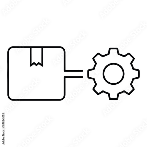 Package processing settings logistics configuration delivery management line icon