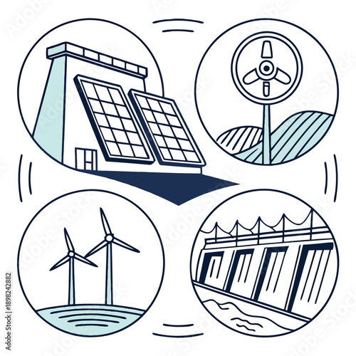 Renewable energy sources harnessing clean power from nature and technology