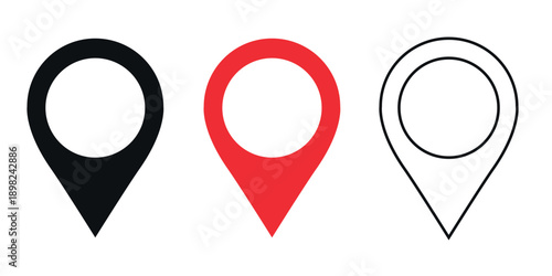  Location pin icon on transparent background 