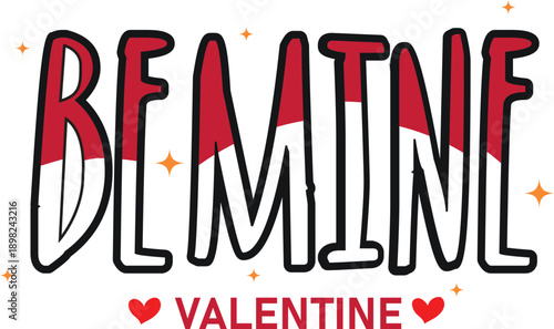 Be Mine Valentine, love cute illustration