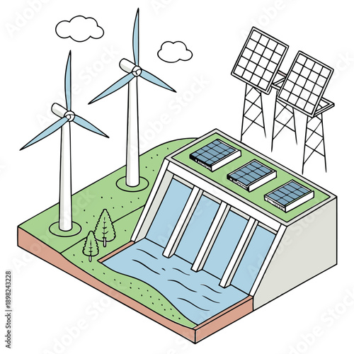 Integration of renewable energy sources into a sustainable power grid system