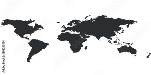 Illustration of a Colored map of world
