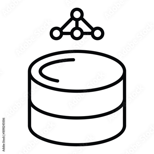 Database network connection data storage server technology line icon