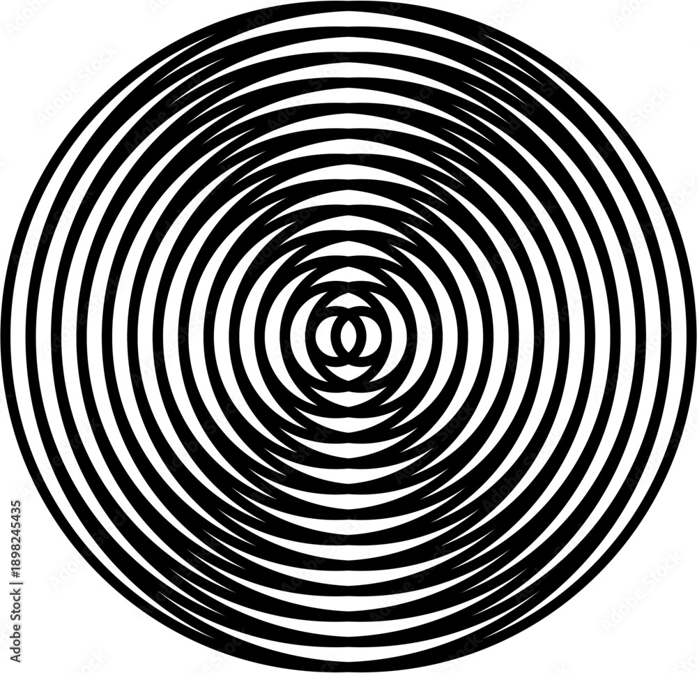 Fototapeta premium An elegant 3d render of a black and white spiral staircase creates a hypnotic optical illusion tunnel with a metallic texture and circular swirl pattern for a modern art backdrop