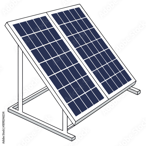 Two solar panels mounted on a metal frame for renewable energy generation