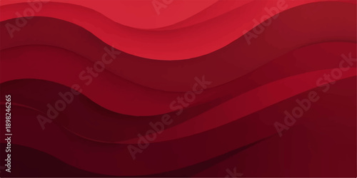 Deep Red Abstract Layered Wave Background with Smooth Curves and Artistic Flow