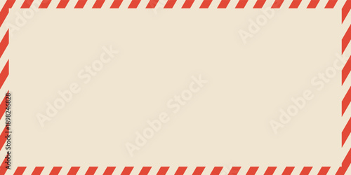 Vintage airmail envelope with red and blue border. Classic airmail design, perfect for vintage-themed projects. Airmail stamp adds nostalgic touch. Frame vector with copy space.eps,10